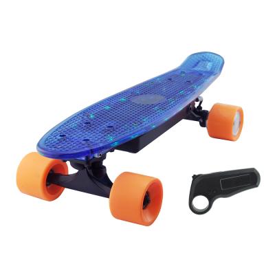 China Custom Electric Mini Skateboard Four Wheels Carbon Fiber With LED 3.5 Inch for sale