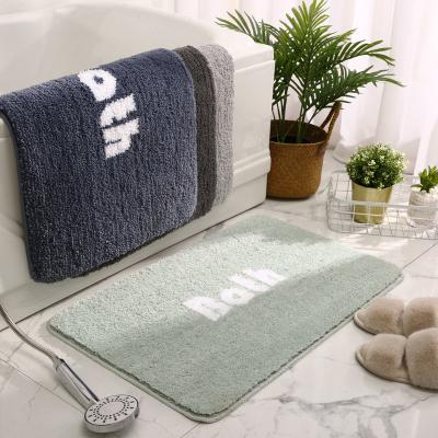 China Household Non-Slip Non-Slip Toilet Floor Door Mat Simple Bedroom Bathroom Kitchen Letter Bath Style Absorbent Rugs And Covers for sale