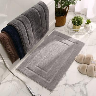 China Reliable Factory Washable Low Moq Thickened Gray Brown Color Absorbent Non-slip Foot Floor Bathroom Mat Back Cover Mat Carpet for sale