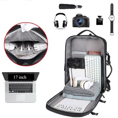 China With USB Karman bags custom leather women men's unisex business laptop backpack keyboard umbrella camera headset mouse storage for sale