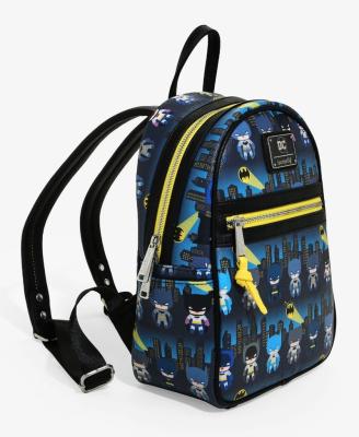 China Disney Q Batman Loungefly Waterproof Classic Cartoon Characters Tile Printing Double Layer Boys Girls Gifts Multifunctional Backpacks for sale