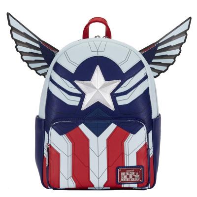 China Disney Falcon Captain America Loungefly 3D Style Waterproof Water Resistant Portable Outdoor Camping Hiking Traveling Backpack for sale