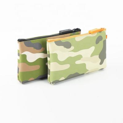 China Flexible Japanese Camouflage Lipstick Change Pocket Japan Style Plain Color Cotton Cotton Coin Purse Military Cosmetics Bags for sale