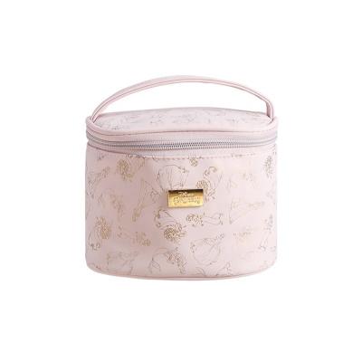 China High Quality Eco-Friendly Custom Line Hand Painted Little Princess Canvas Makeup Cosmetic Dress Cotton Zipper Bag for sale