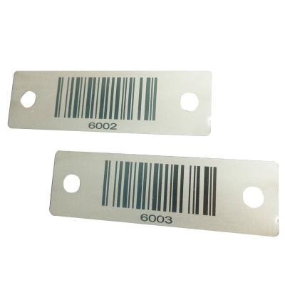 China High& Custom Silver Low Temperature Resistance Serial Barcode Metal Name Plates Barcode Serial Number Nameplate for sale