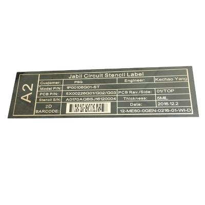 China High& Low Temperature Resistance Wholesale Custom Laser Engraved Serial Number Label Metal Barcode Label Sticker Printed Stainless Steel Asset Tag Label for sale