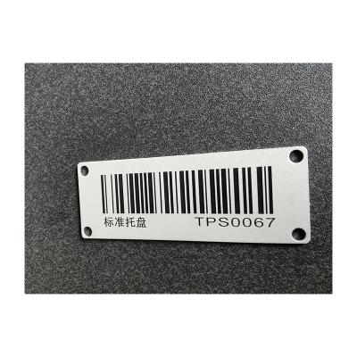 China High& Custom High Quality Aluminum Self ID Barcode Sticker Low Temperature Resistance Wholesale Qr Metal Steel Blank Barcode Label For Assets for sale