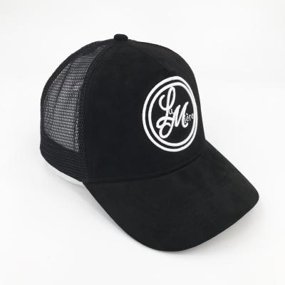 China JOINT JOINT Trucker Hats and Caps , Black Suede Gorra 5 Panel Trucker Hat for sale