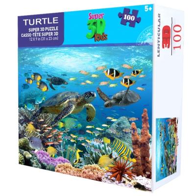 China 3D 100Lpi/0.68mm Makers Jigsaw Puzzles Cute Interactive Custom Safety Turtle Material Puzzle for sale