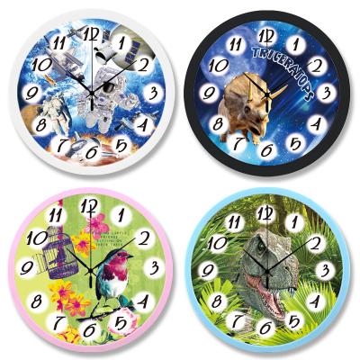 China Contemporary Stylish High-grade Decoration Children's Simple Appearance Space Theme Wall Clock for sale