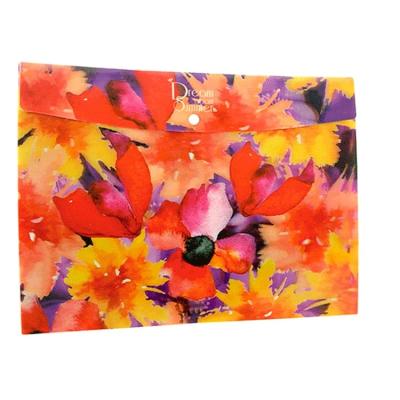 China Wholesale Best Price 3D 100Lpi / 0.35mm Custom Red Flower Plastic File Folder Bag With Binding for sale