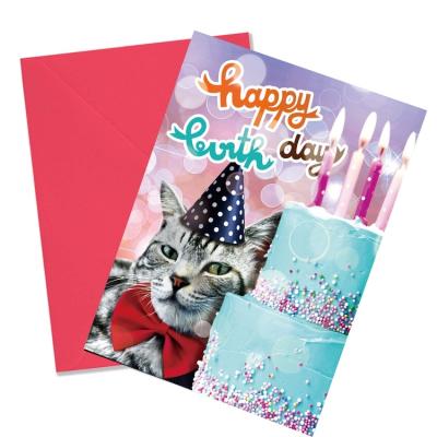 China China New Arrival Cute Cat Gift Cards Environmental Friendly Birthday Greeting Card for sale