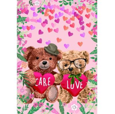 China China Hot Selling Environmentally Friendly Gift Certificate Valentine's Day Card Bear Greeting for sale