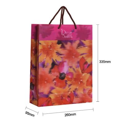 China Hot Selling Recycled Materials Shopping Gift Tote Bag Custom Small Safflower Colorful Gift Bags for sale