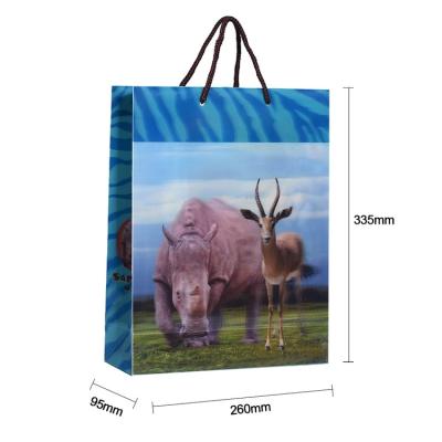 China Recycled Materials Wholesale Blue Rhino Tote Bag Shopping Paper Bag Custom Gift Paper Bags With Handles for sale