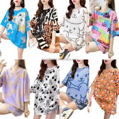 China 0.99 USD Viable Good Quality Character Printing Cotton Design Loose Shirt Women Graphic T-Shirts for sale