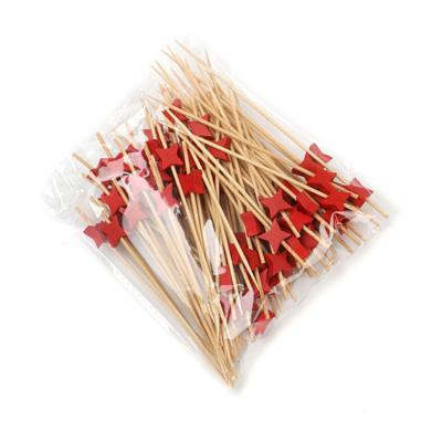 China Food Grade Natural Decorative Skewers Wholesale Price Easily Cleaned Color Bamboo Fruit Picks Sticks for sale