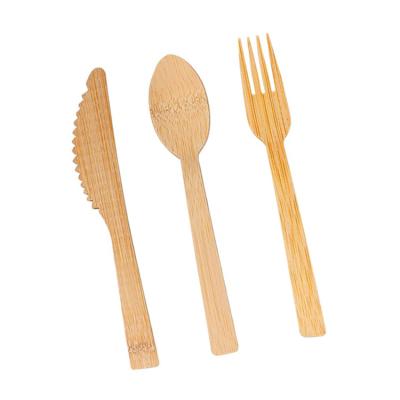 China Wholesale Eco-friendly Disposable Spoon Fork Knife Disposable Bamboo Cutlery Set For Party Restaurant Wedding for sale