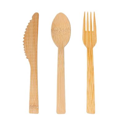 China High Quality Disposable Party Restaurant Wedding Spoon Knife Fork Knife Cutlery Set Eco-Friendly Bamboo Package for sale