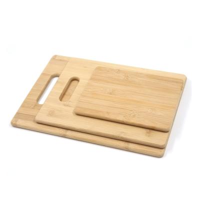 China Viable Wholesale Custom Bamboo Rectangle Square Cutting Board With Handle Set for sale