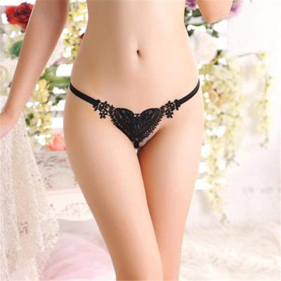 China Wholesale Custom Women Sexy Panties Breathable Embroidered Pearl Midnight Romantic Thong for sale