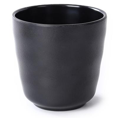 China Sustainable Factory direct custom shape black Japanese sushi restaurant tea cup creative plastic melamine tableware utensils for sale