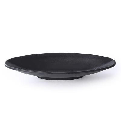 China Sustainable Manufacturer's direct sales custom size black creative melanine dinner ware Catering dishes sushi plate dessert plate for sale