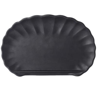 China Sustainable Custom size hotel supplies black melamine tableware Japanese dining sashimi sushi plate for sale