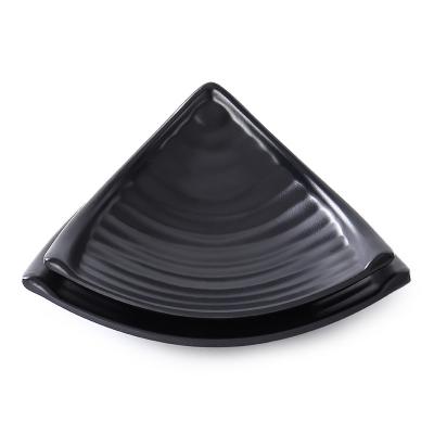 China Sustainable Wholesale kitchenware unbreakable Japanese style melamine tableware creative hot pot rotisserie side dish triangle plate for sale