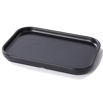 China Sustainable China factory supplies safe and environmentally friendly black plastic melamine tableware grill buffet plate rectangular for sale