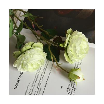 China Artificial Touch Rose White Red Roses Artificial Flowers High Quality Silk Touch Natural Fake Real Wedding Decoration Rose Bunch for sale