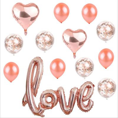 China Valentine Decoration Wedding Wedding Aluminum Foil Valentine Balloon Decoration Set for sale