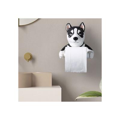 China New Design Europe Bathroom Wall Mounted Decoration Resin Animal Roll Paper Towel Holder for sale