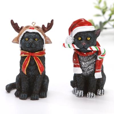 China Magical Christmas Cat Statue Perfect Resin Popular Home Decoration Europe Quality Crafts for sale