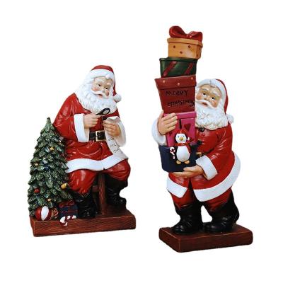 China Resin Amazon Christmas Gift Resin Santa Claus Decorations Christmas Holiday Decorative Ornaments Desktop Decoration for sale