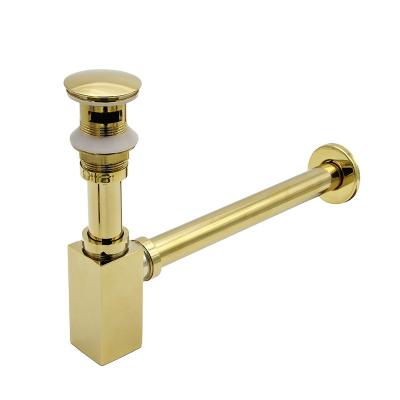 China Square Modern Brass Sink Trap Bottle Trap Waste Microprocessor Siphon Drain Microprocessor Bottle Siphon Shower Drain Square Sink Drain for sale