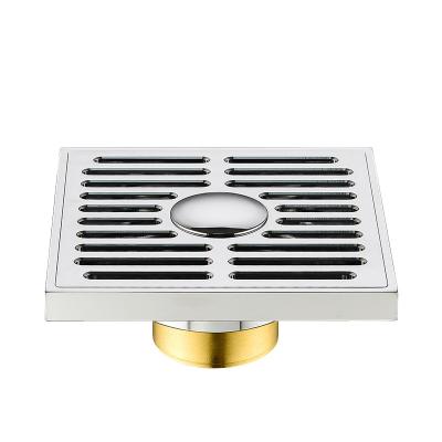 China Modern Hot Strip Copper Bathroom Floor Drain , Large Displacement Straight Deodorizer High Quality Drainage Factory Price for sale