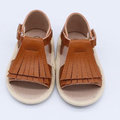 China Slides Fashion Soft Sole Genuine Leather Baby Sandals Custom for sale