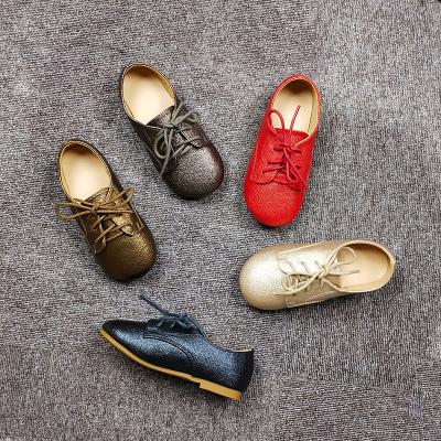 China 2020 Fashions Breathable Solid Lace Up Leather Oxford Shoes Kids Moccasins for sale