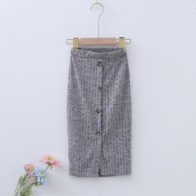 China Autumn Single Breasted Gray Baby Breathable Wholesale Girl's Long Skirt 2021 for sale