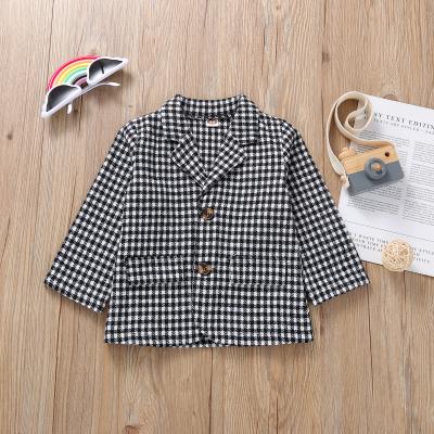 China 2021 Wholesale Breathable Autumn Black White Plaid Kids Jackets for sale