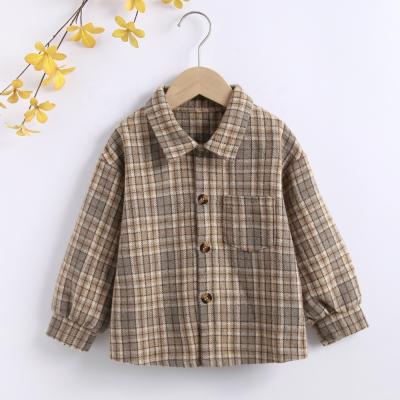 China 2021 Korean Autumn New Style Plaid Breathable Children Girls Coat for sale