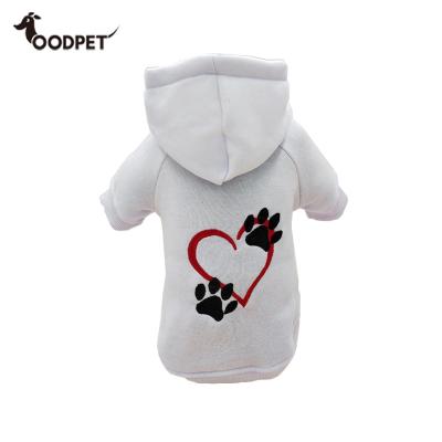 China Logo Embroidered Pet Sweatshirt Love Made to Order Viable Paw Dog Hoodie for sale