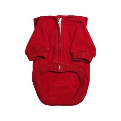 China Sustainable New Year Red Plain Zipper Dog Jacket For Poodle for sale