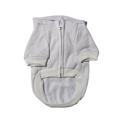 China Sustainable White Blank Zipper Dog Sweatshirt For DIY for sale