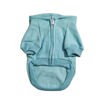 China Teal Zipper Plain Dog Hoodie viable for small dogs for sale