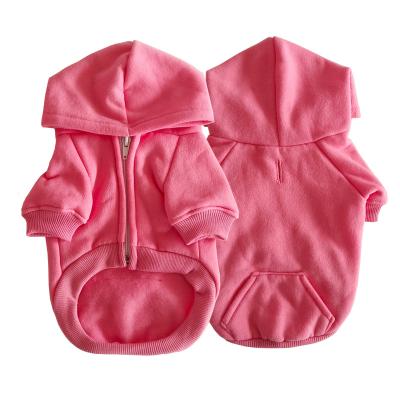 China Sustainable Peach Pink White Zipper Dog Hoodies for sale