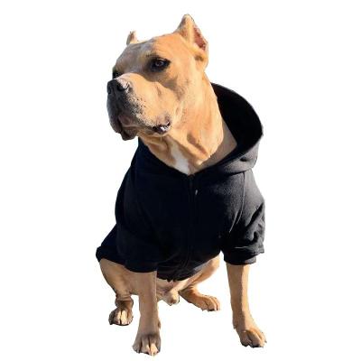 China Large Viable Plain Black White Dog Hoodie For Pit Bull Golden Retriever for sale