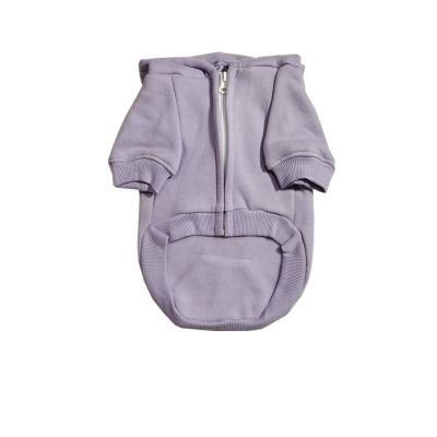 China Viable Most Popular Color Lilac Blank Zipper Pets Hoodies For Small Dogs And Cats for sale