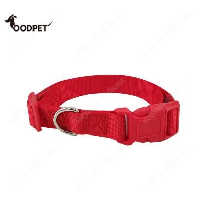 China 1 Inch Viable Solid Red Nylon Dog Collar for sale